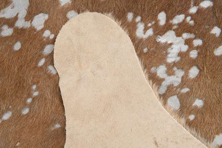 7' x 7' 3 Cowhide Leather Freeform Rug