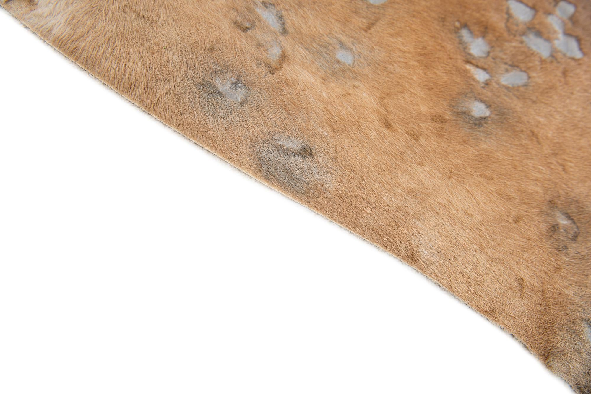 7' x 7' Cowhide Leather Freeform Rug