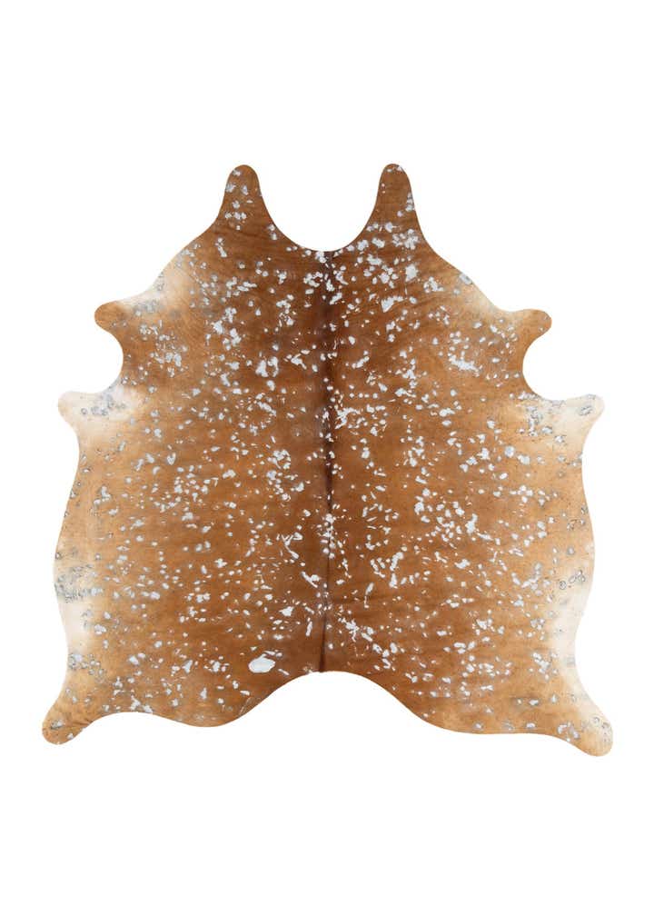 7' x 7' Cowhide Leather Freeform Rug