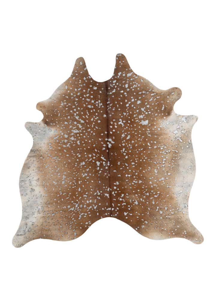 6' 5 x 6' 5 Cowhide Leather Freeform Rug