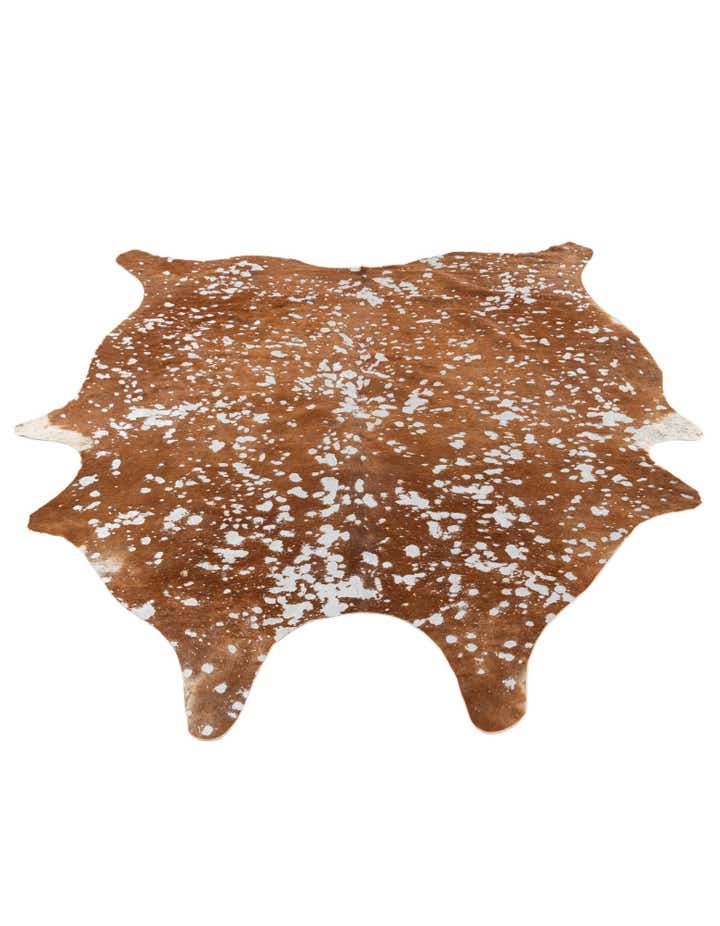 6' 2 x 6' 9 Cowhide Leather Freeform Rug