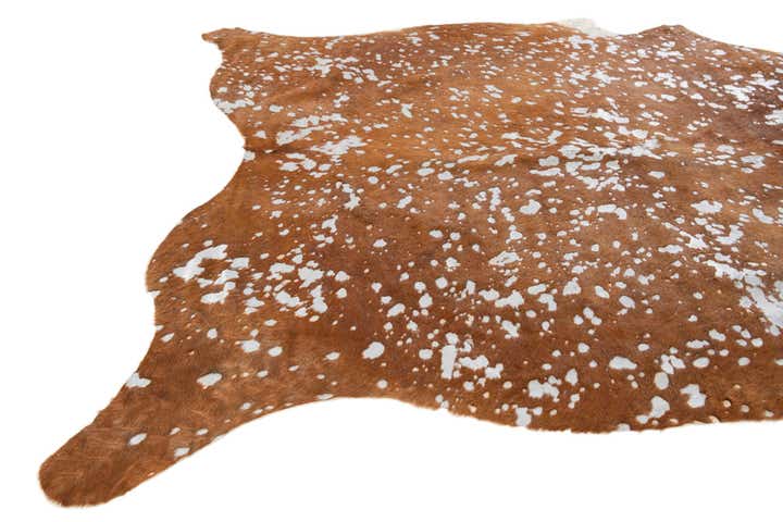 6' 2 x 6' 9 Cowhide Leather Freeform Rug