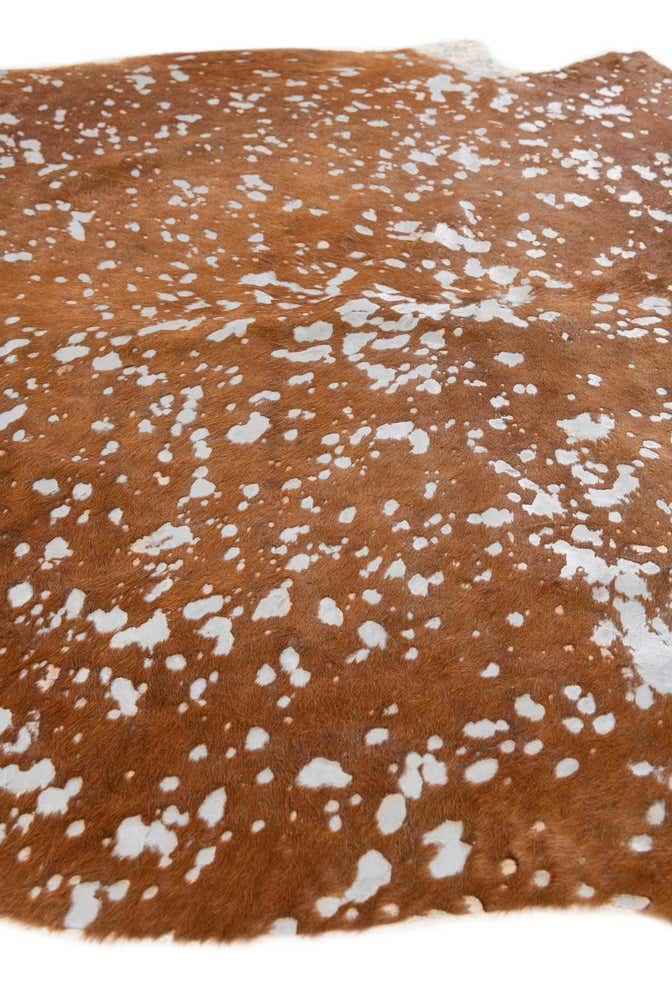 6' 2 x 6' 9 Cowhide Leather Freeform Rug