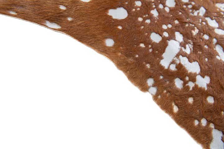6' 2 x 6' 9 Cowhide Leather Freeform Rug