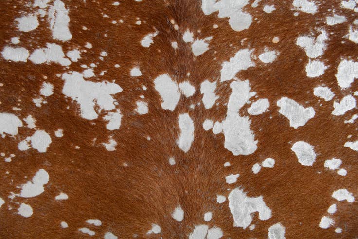 Detail image of 6' 2 x 6' 9 Cowhide Leather Freeform Rug
