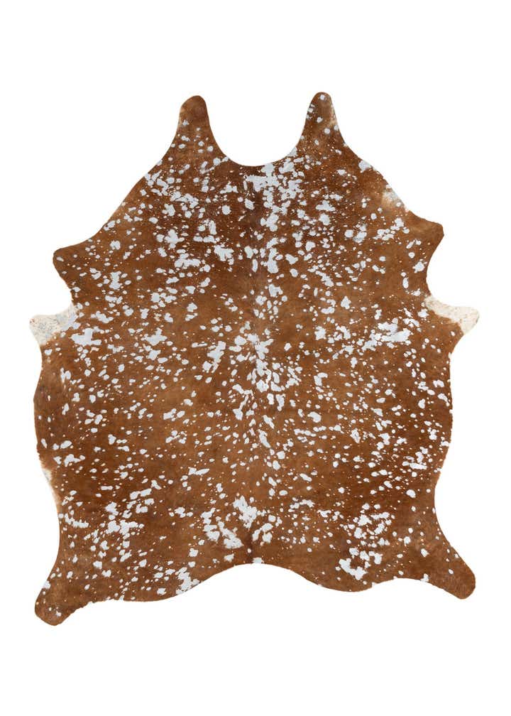 6' 2 x 6' 9 Cowhide Leather Freeform Rug