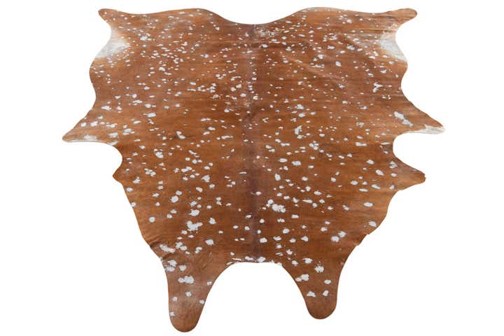 6' 2 x 6' 10 Cowhide Leather Freeform Rug
