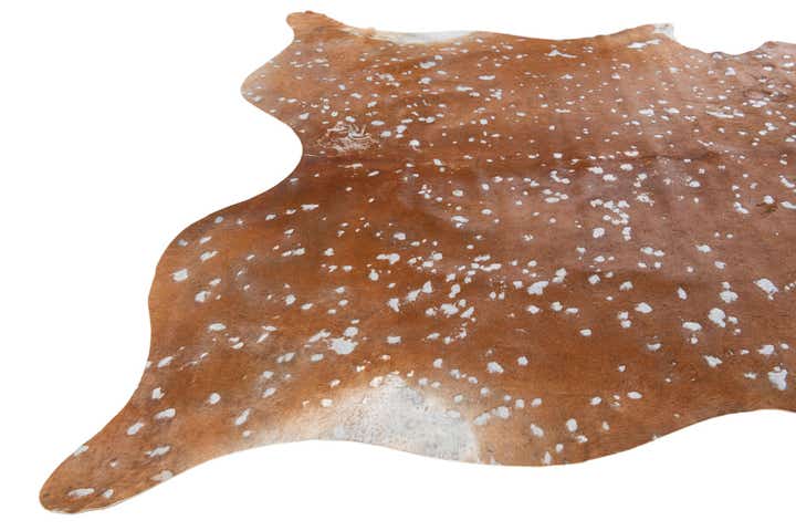 6' 2 x 6' 10 Cowhide Leather Freeform Rug