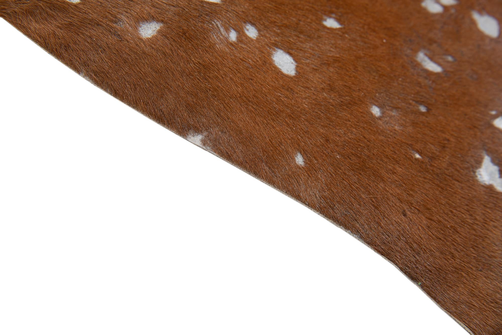 6' 2 x 6' 10 Cowhide Leather Freeform Rug