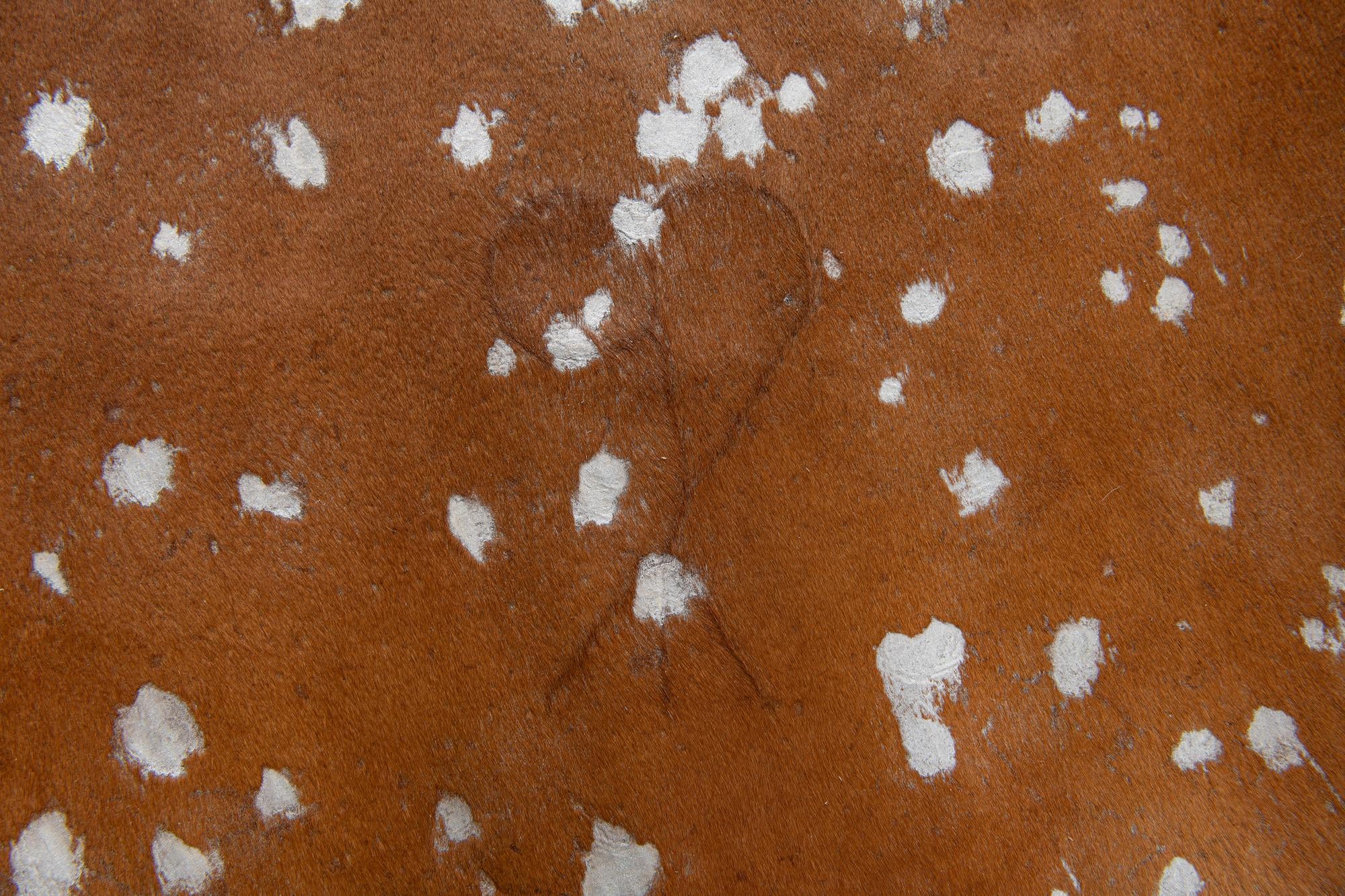 6' 2 x 6' 10 Cowhide Leather Freeform Rug