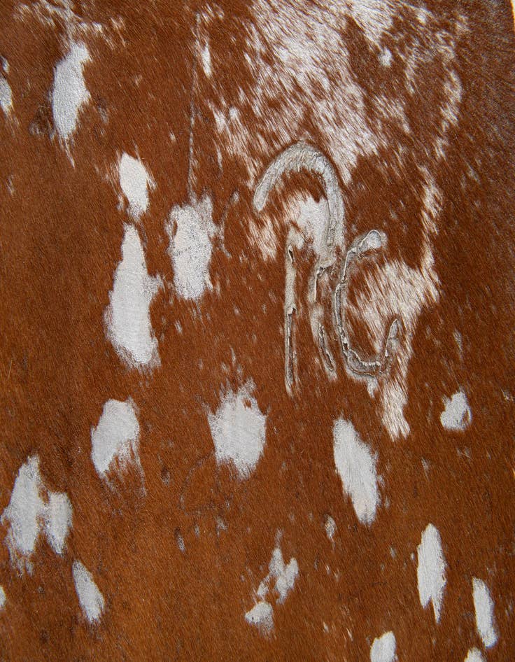 Detail image of 6' 2 x 6' 10 Cowhide Leather Freeform Rug