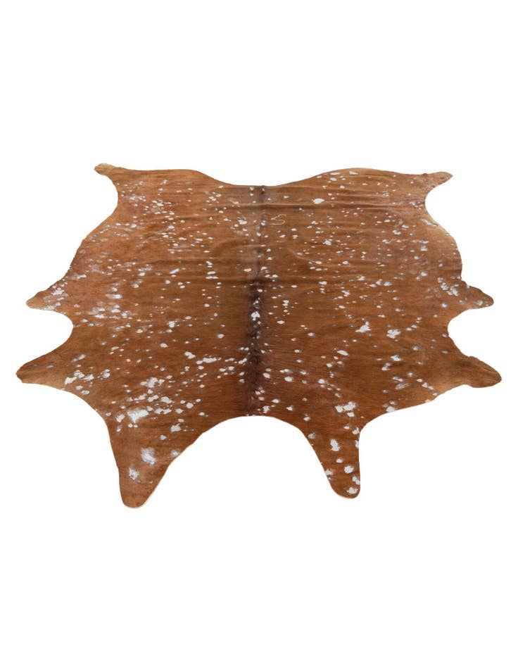 Detail image of 6' 5 x 6' 10 Cowhide Leather Freeform Rug