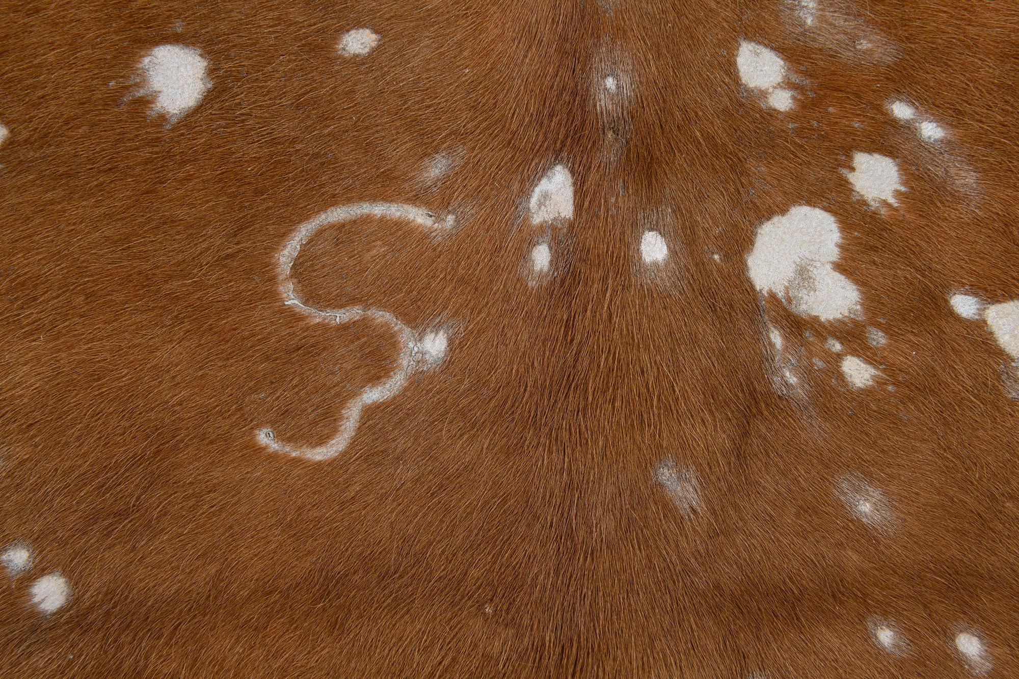 6' 5 x 6' 10 Cowhide Leather Freeform Rug
