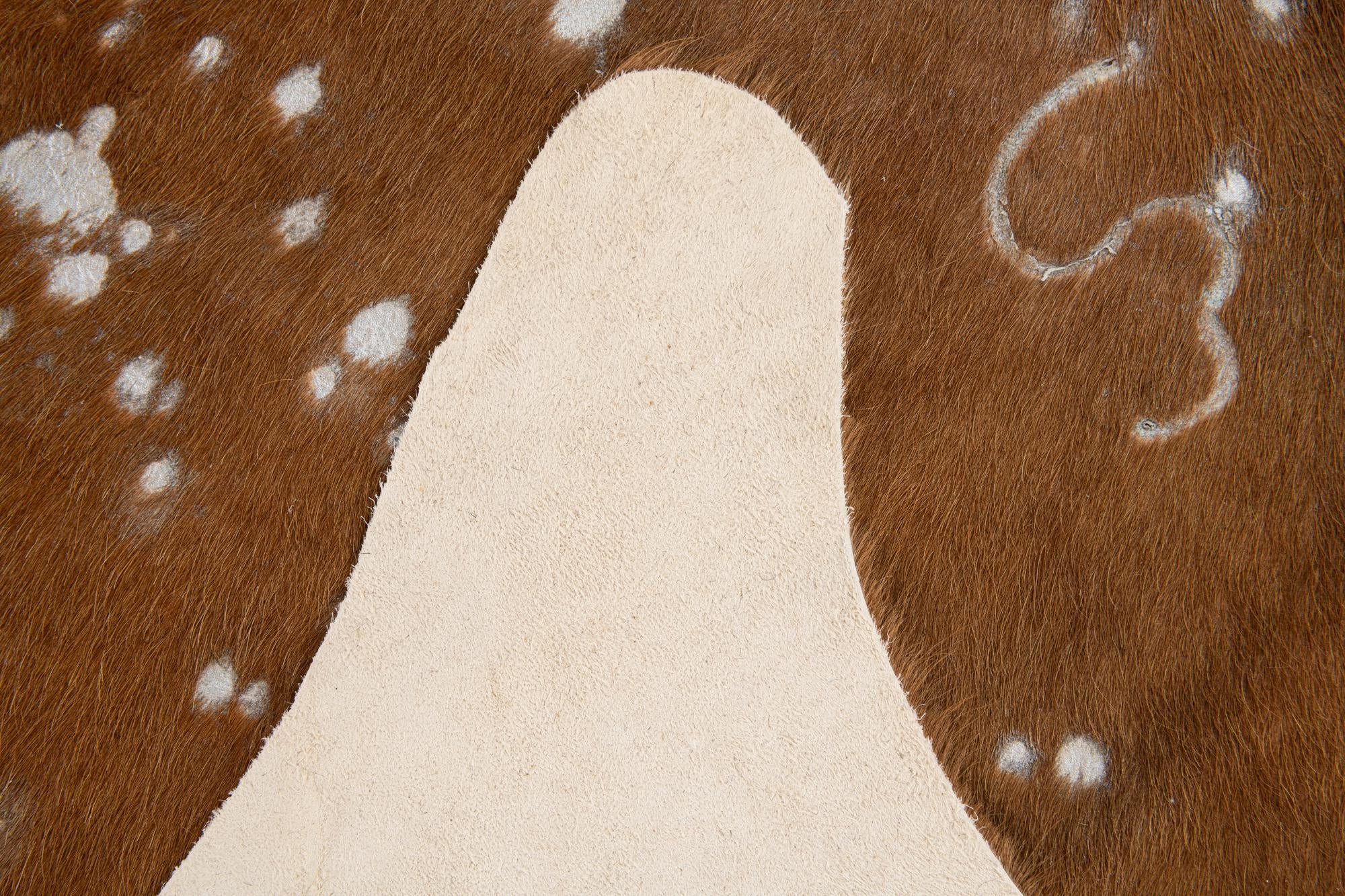 6' 5 x 6' 10 Cowhide Leather Freeform Rug