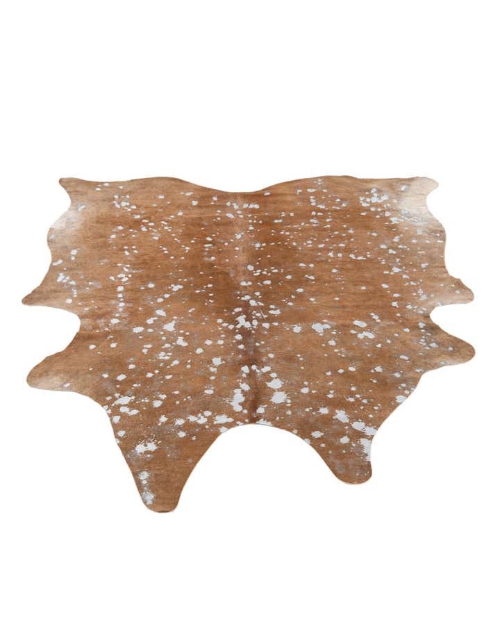 6' 2 x 6' 3 Cowhide Leather Freeform Rug