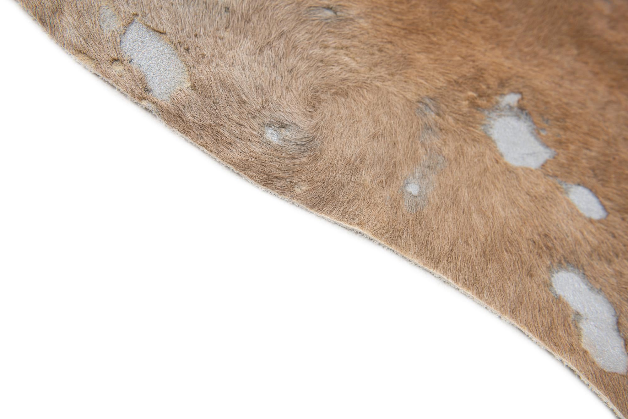 6' 2 x 6' 3 Cowhide Leather Freeform Rug