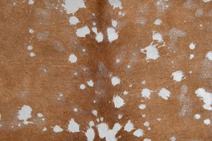 6' 2 x 6' 3 Cowhide Leather Freeform Rug
