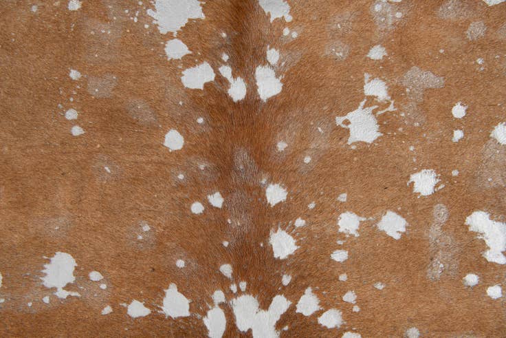 Detail image of 6' 2 x 6' 3 Cowhide Leather Freeform Rug