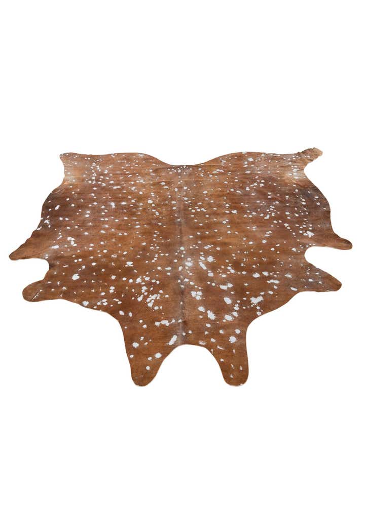6' 8 x 7' Cowhide Leather Freeform Rug