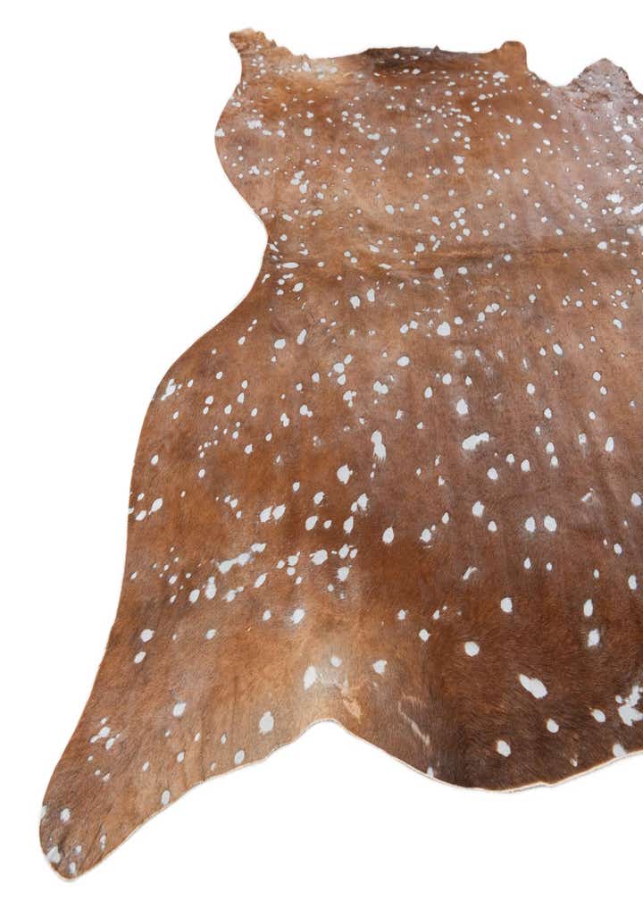6' 8 x 7' Cowhide Leather Freeform Rug