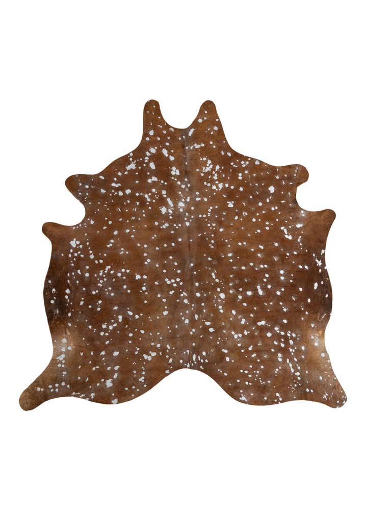 6' 8 x 7' Cowhide Leather Freeform Rug