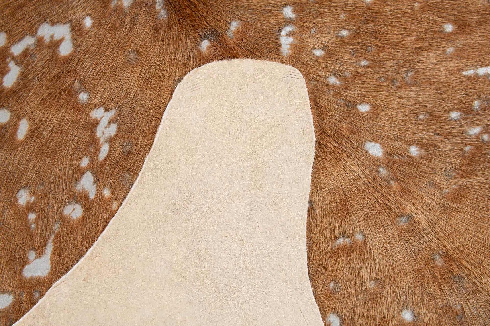 5' 10 x 6' 4 Cowhide Leather Freeform Rug