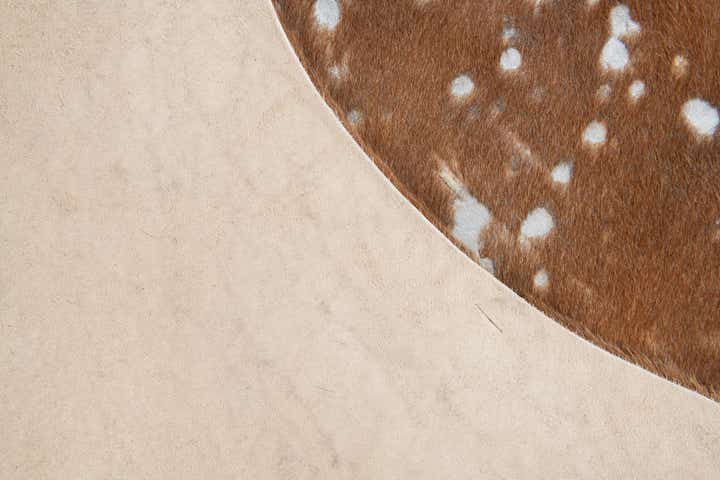 6' x 6' 4 Cowhide Leather Freeform Rug