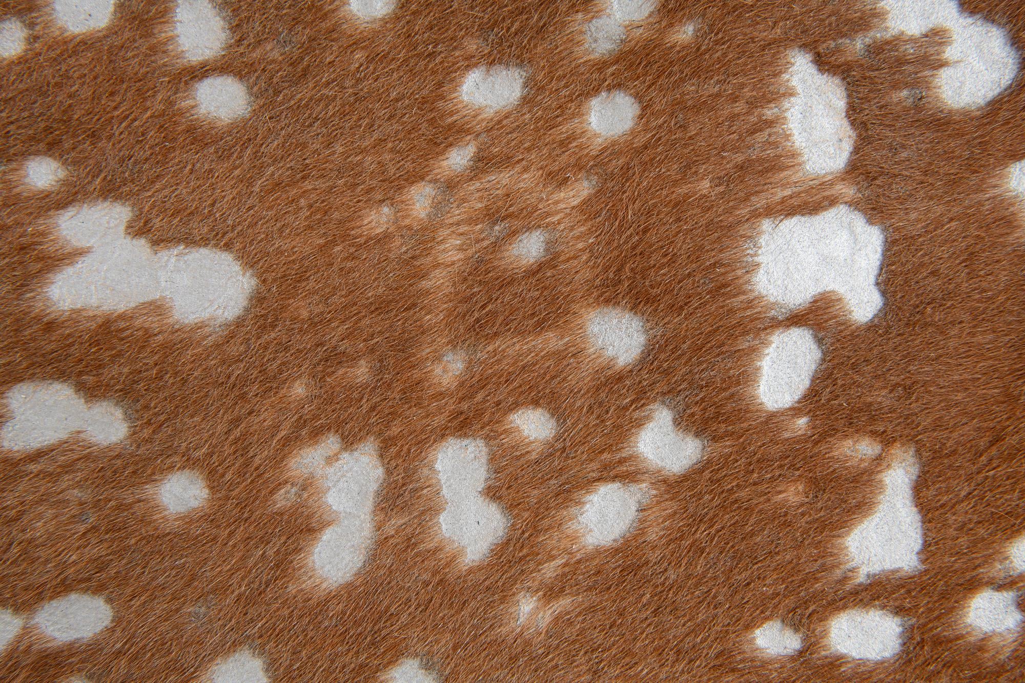 6' x 6' 4 Cowhide Leather Freeform Rug
