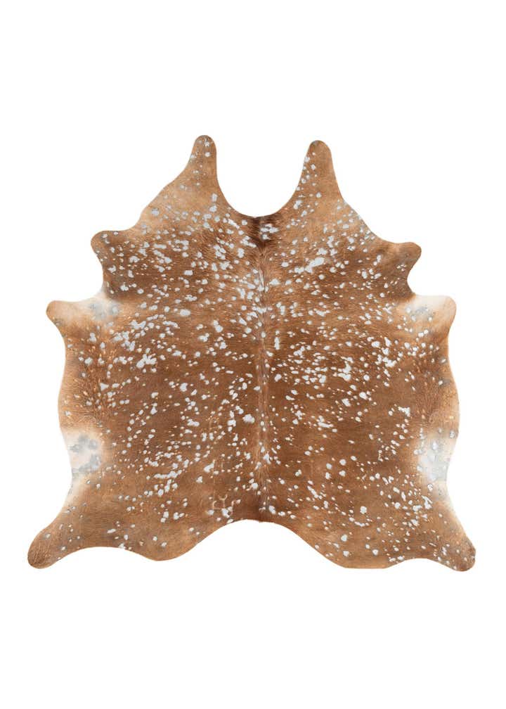 6' x 6' 4 Cowhide Leather Freeform Rug