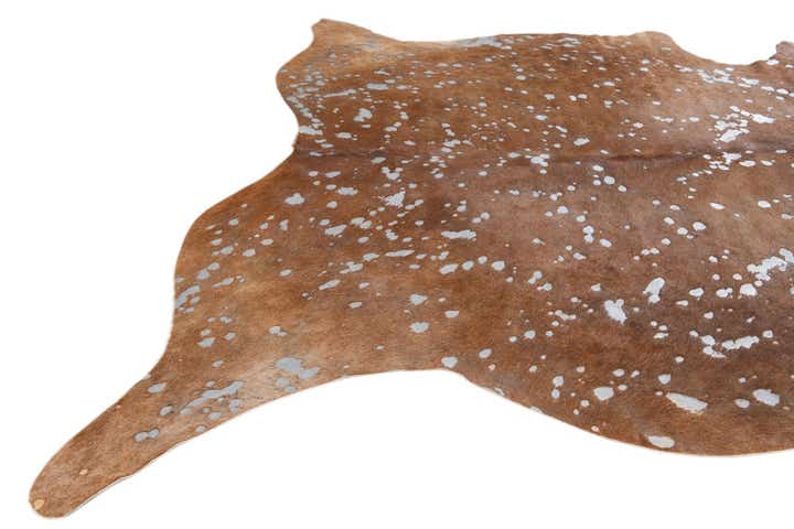 6' 3 x 6' 10 Cowhide Leather Freeform Rug