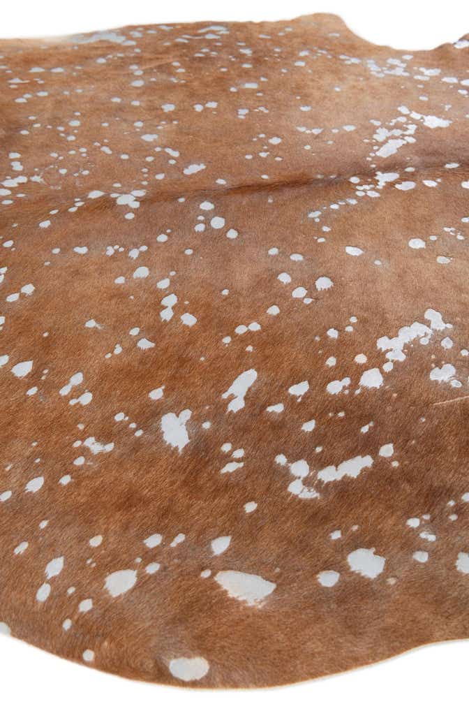 6' 3 x 6' 10 Cowhide Leather Freeform Rug