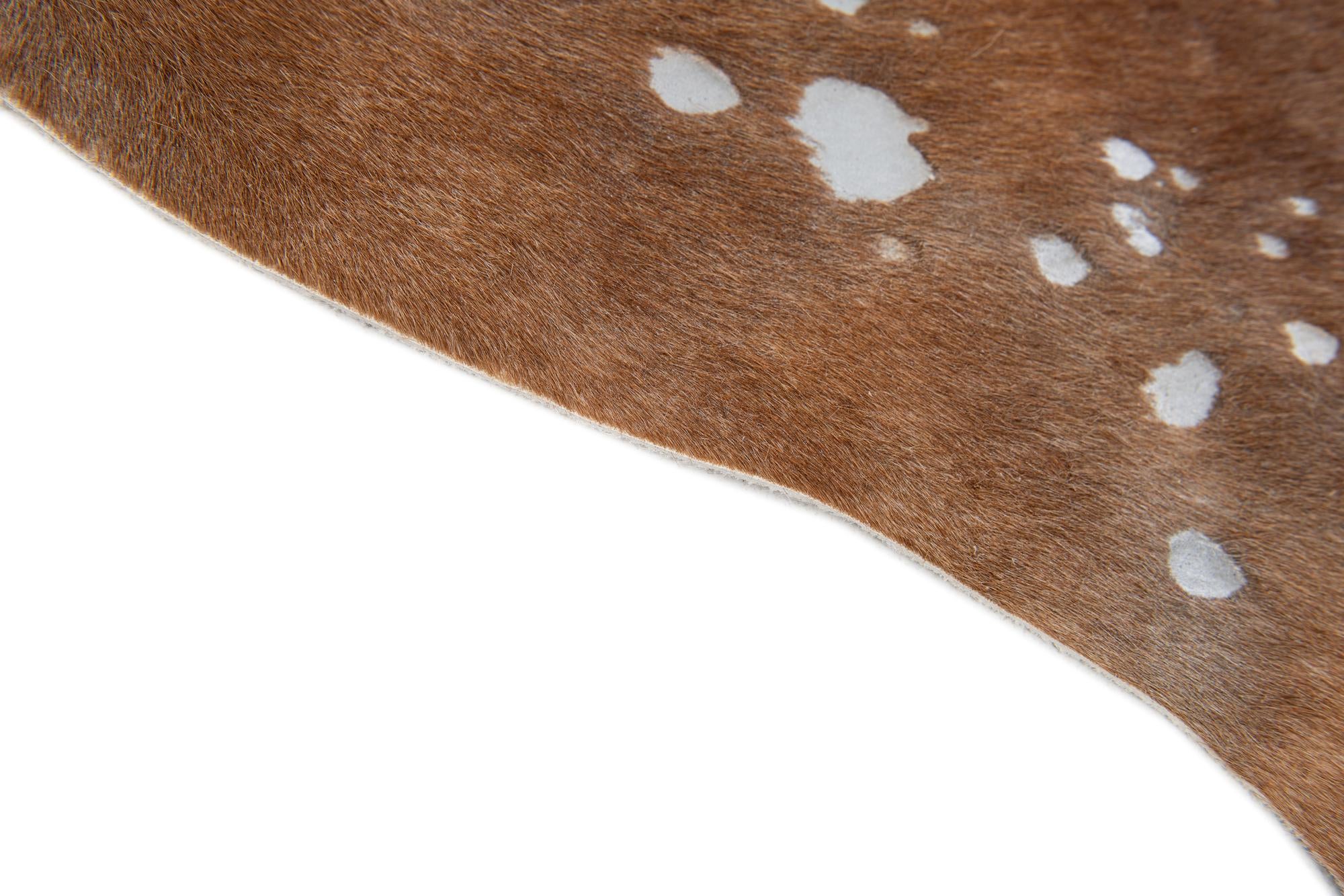 6' 3 x 6' 10 Cowhide Leather Freeform Rug