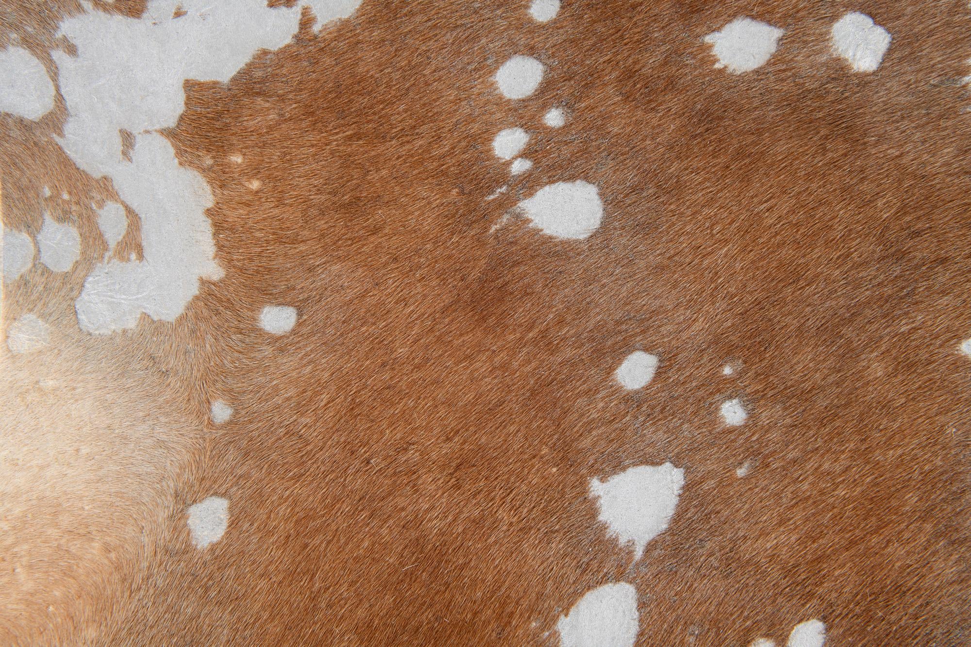 6' 3 x 6' 10 Cowhide Leather Freeform Rug
