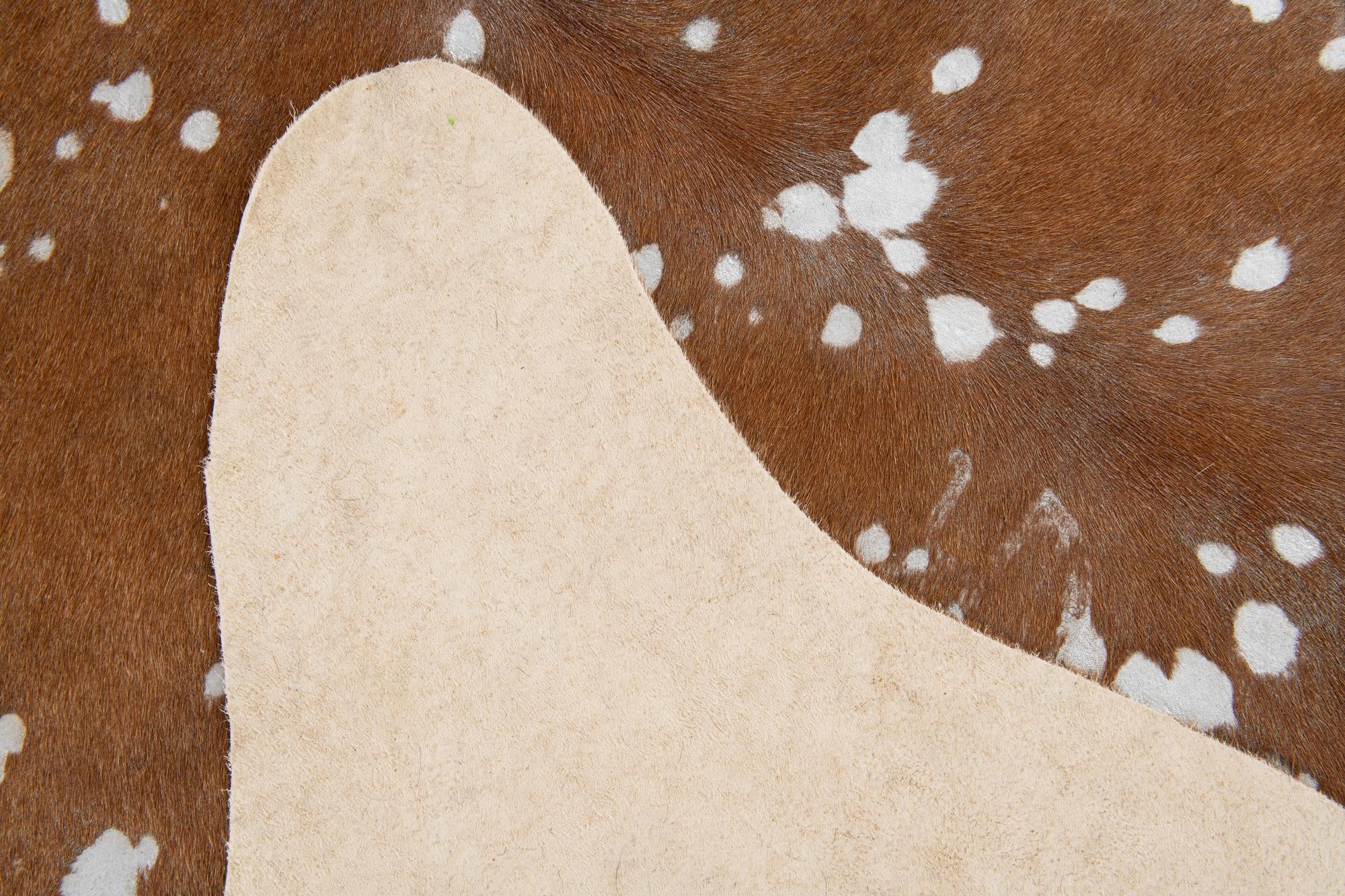 6' 3 x 6' 10 Cowhide Leather Freeform Rug