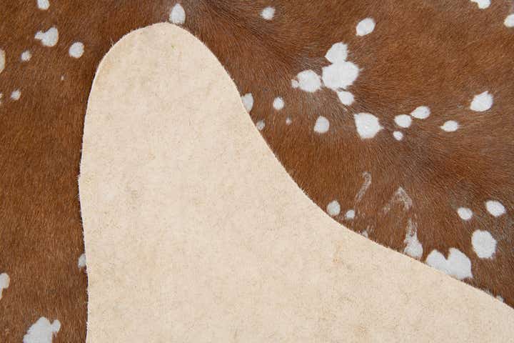 6' 3 x 6' 10 Cowhide Leather Freeform Rug