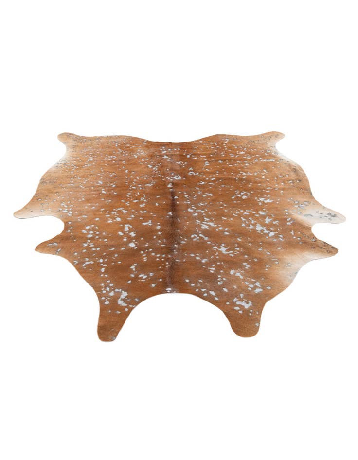 Detail image of 6' 6 x 7' 1 Cowhide Leather Freeform Rug