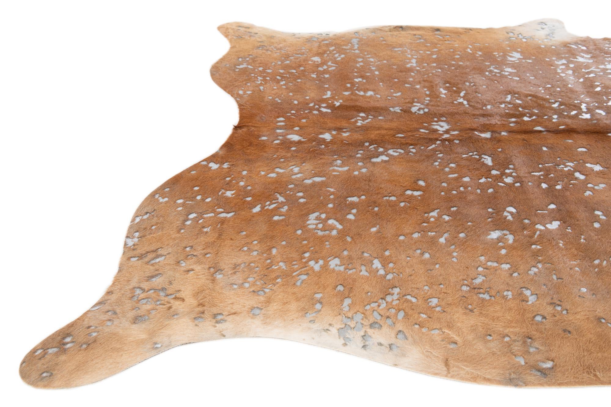 6' 6 x 7' 1 Cowhide Leather Freeform Rug