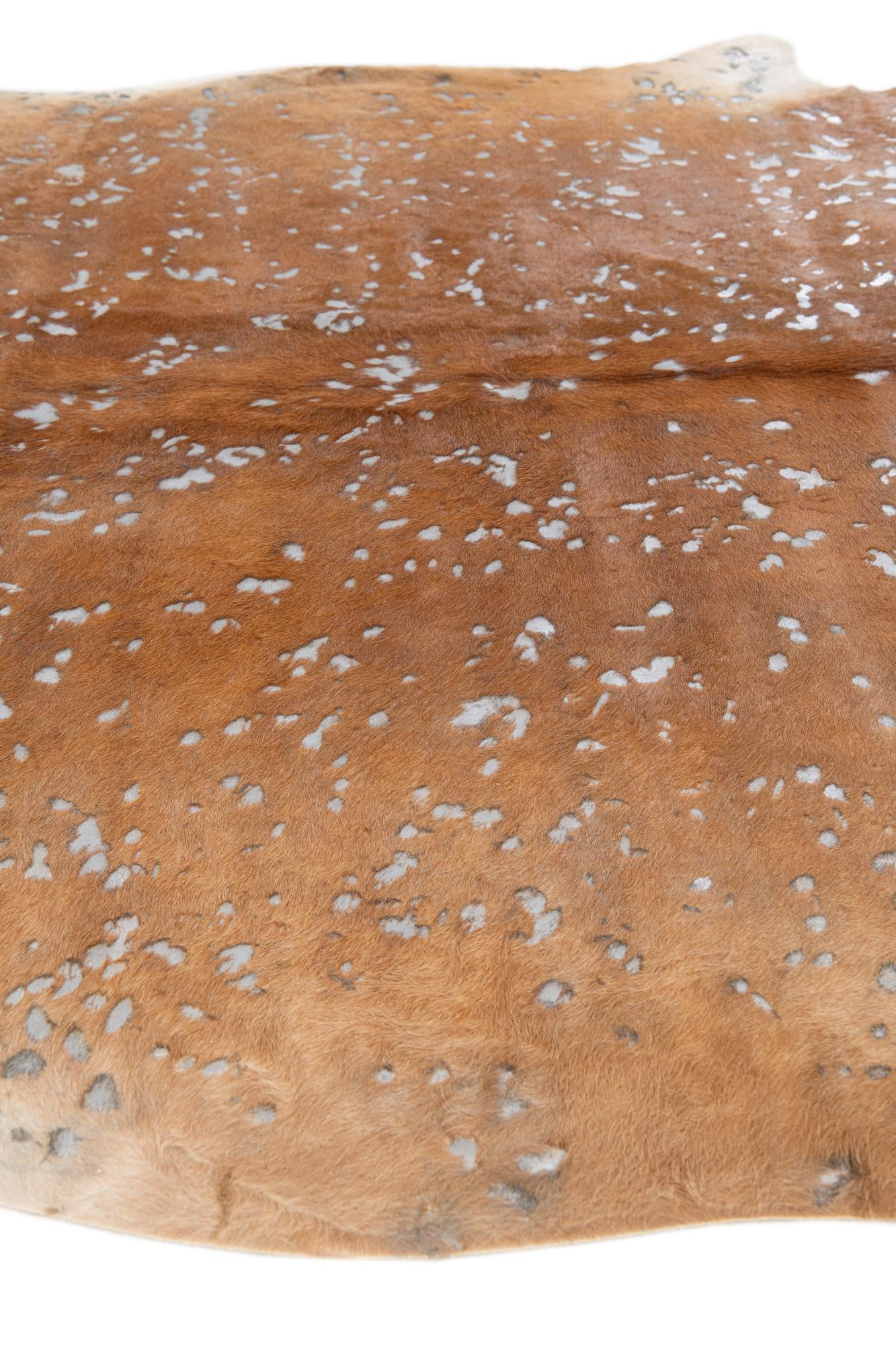 6' 6 x 7' 1 Cowhide Leather Freeform Rug