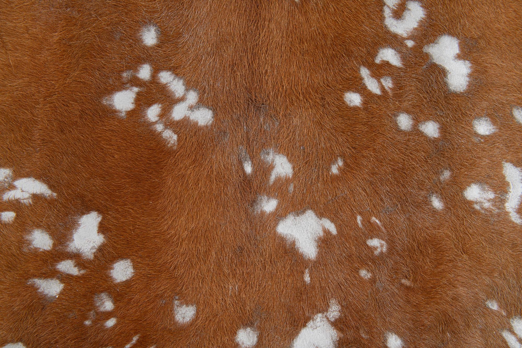 6' 6 x 7' 1 Cowhide Leather Freeform Rug