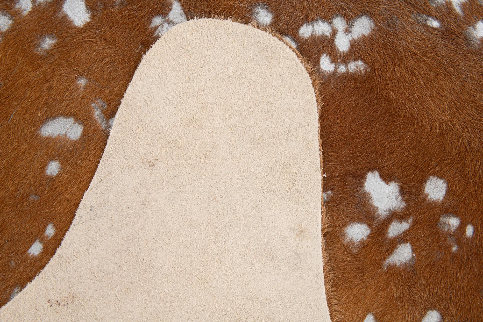 6' 6 x 7' 1 Cowhide Leather Freeform Rug