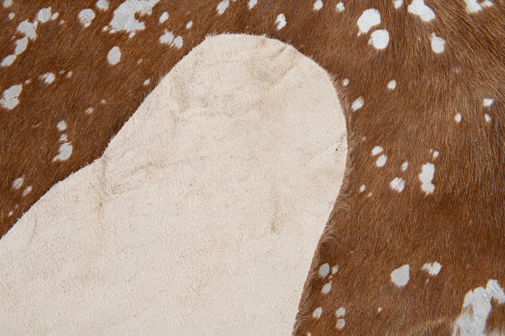 7' 2 x 7' 4 Cowhide Leather Freeform Rug