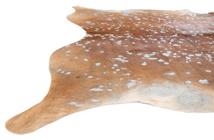 6' 8 x 7' 2 Cowhide Leather Freeform Rug