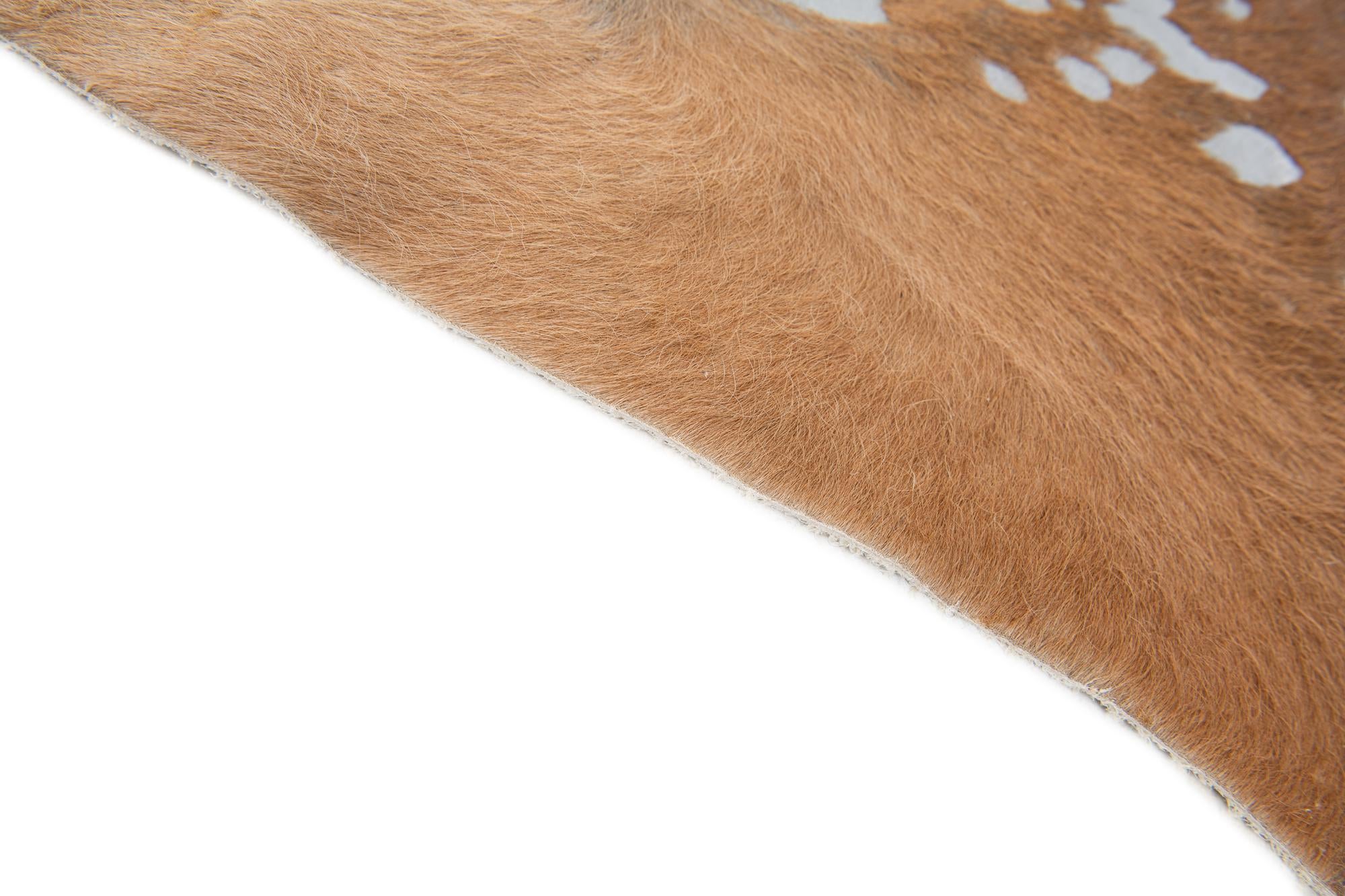 6' 8 x 7' 2 Cowhide Leather Freeform Rug