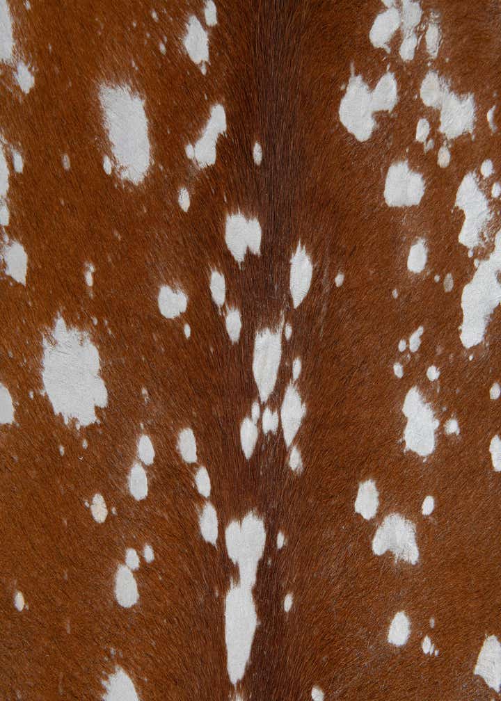 6' 8 x 7' 2 Cowhide Leather Freeform Rug