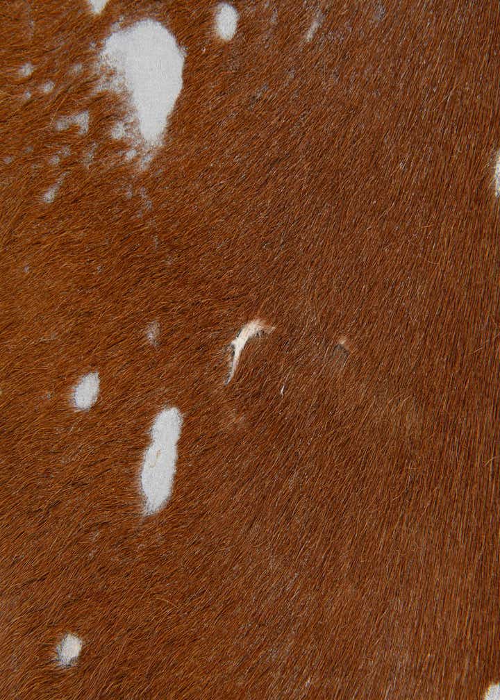 6' 8 x 7' 2 Cowhide Leather Freeform Rug