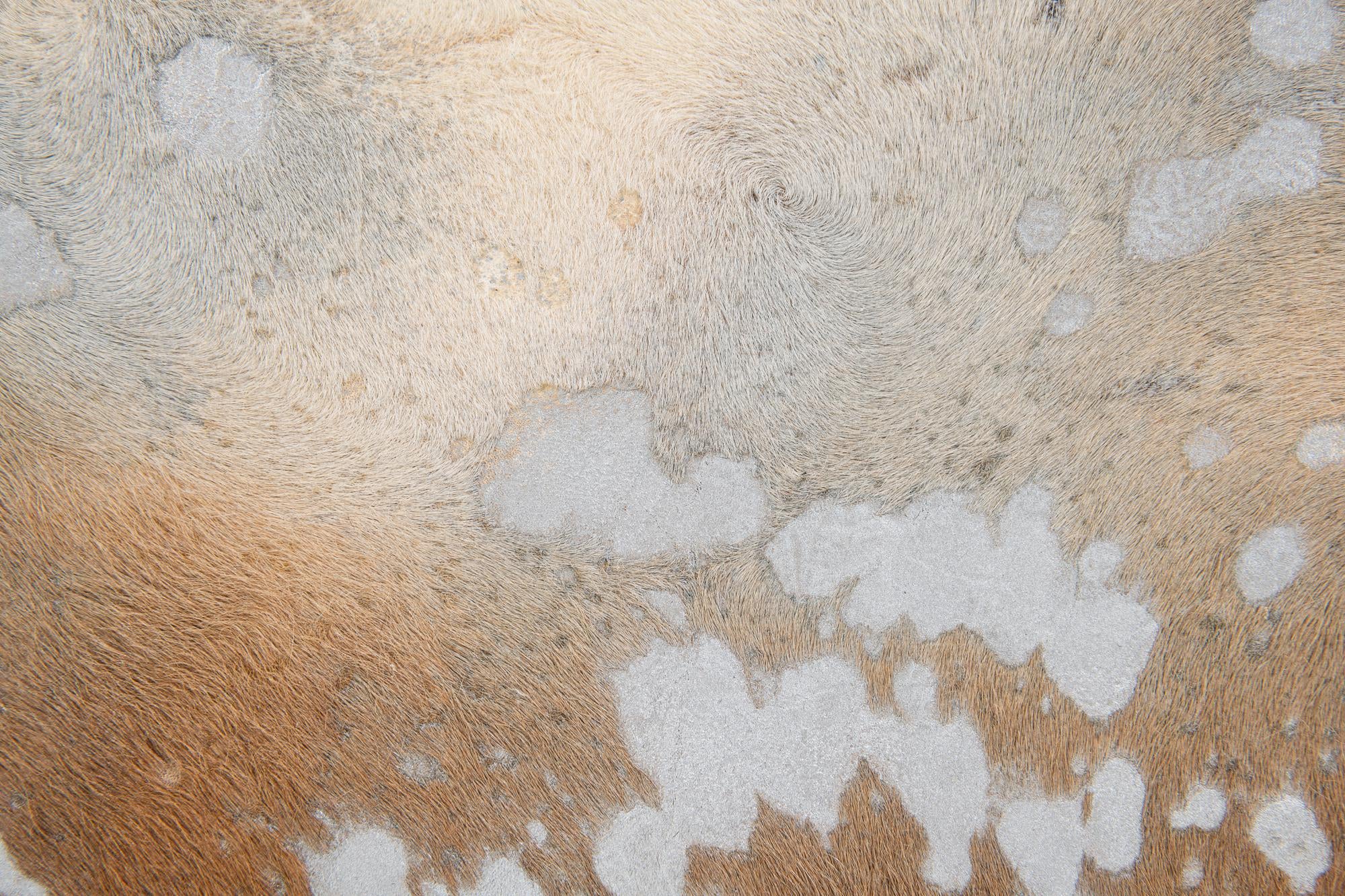 6' 8 x 7' 2 Cowhide Leather Freeform Rug