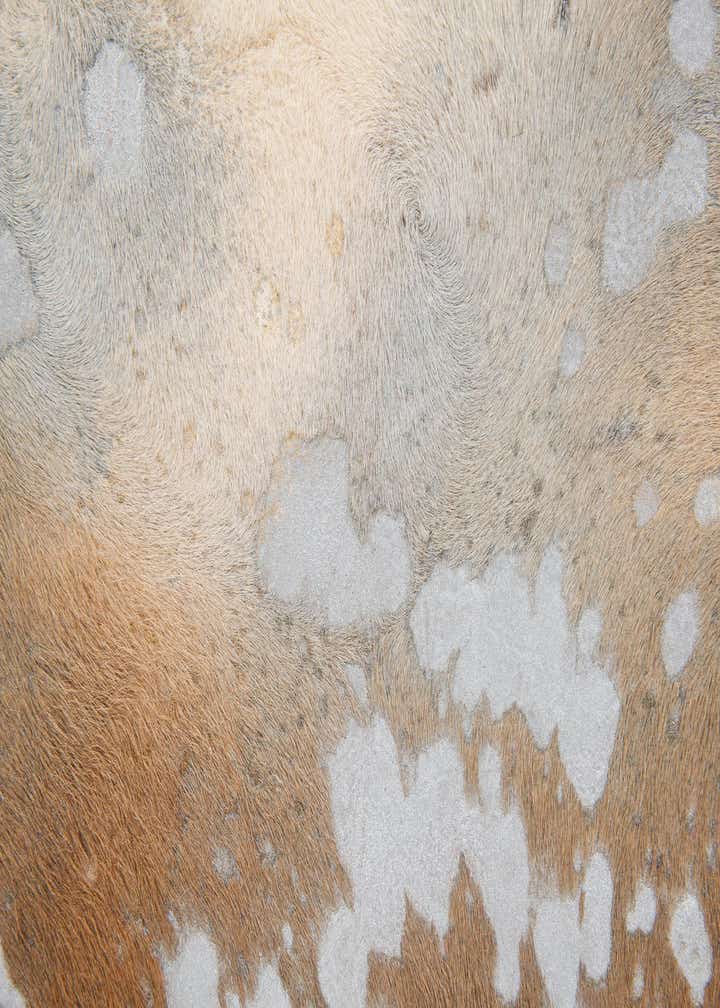 6' 8 x 7' 2 Cowhide Leather Freeform Rug