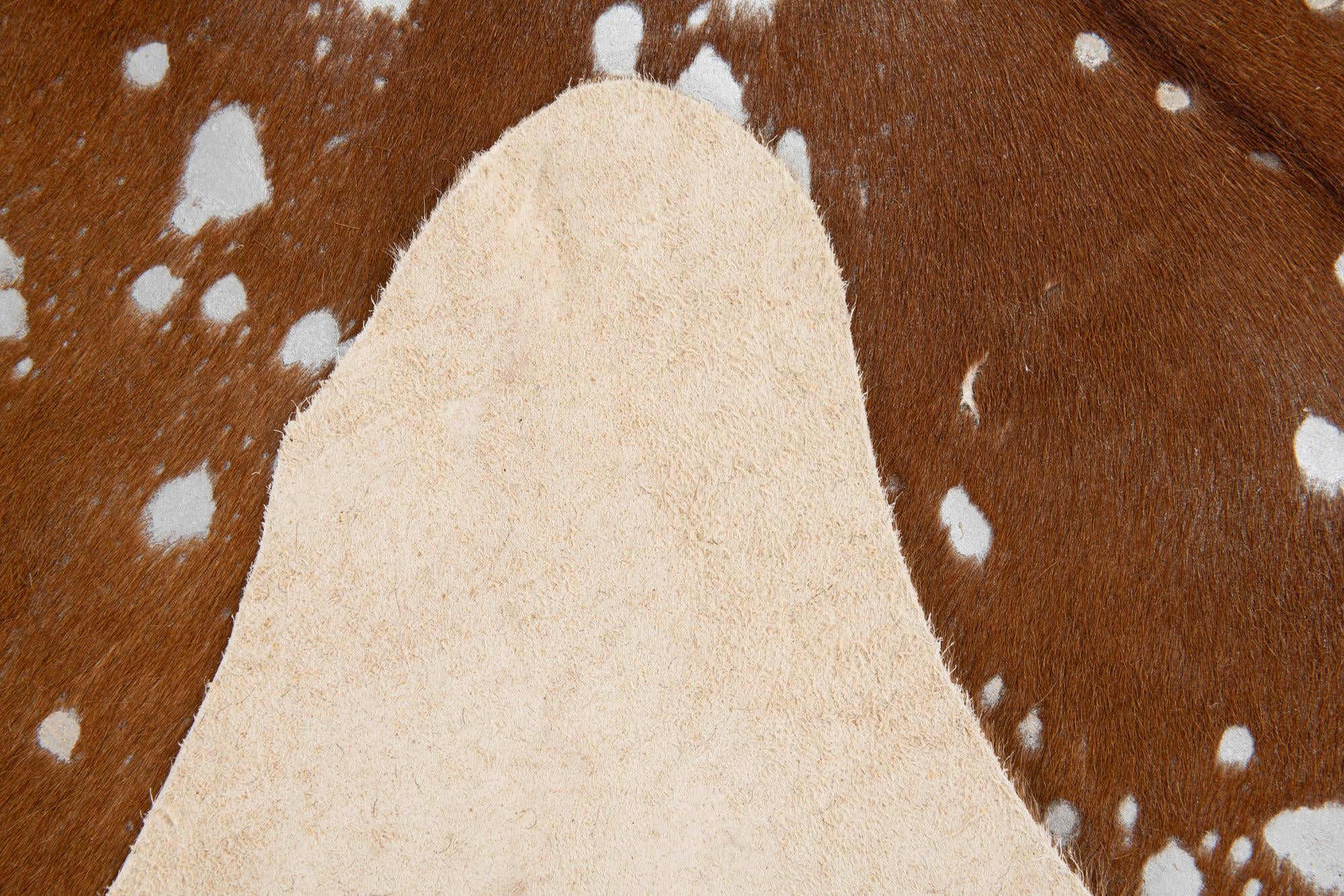 6' 8 x 7' 2 Cowhide Leather Freeform Rug