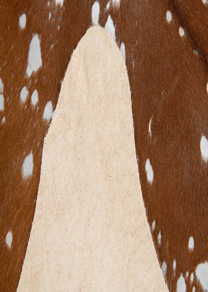 6' 8 x 7' 2 Cowhide Leather Freeform Rug