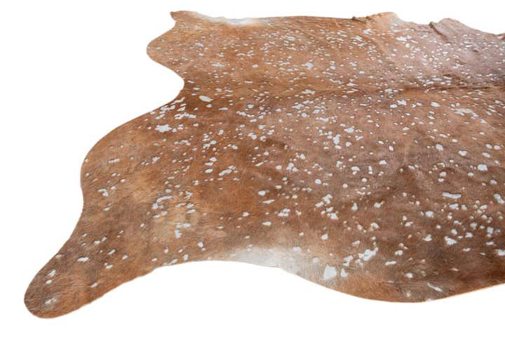 6' 7 x 7' 3 Cowhide Leather Freeform Rug